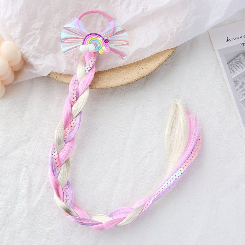 Wholesale Colorful Wig Braid Fabric Hair Scrunchies
